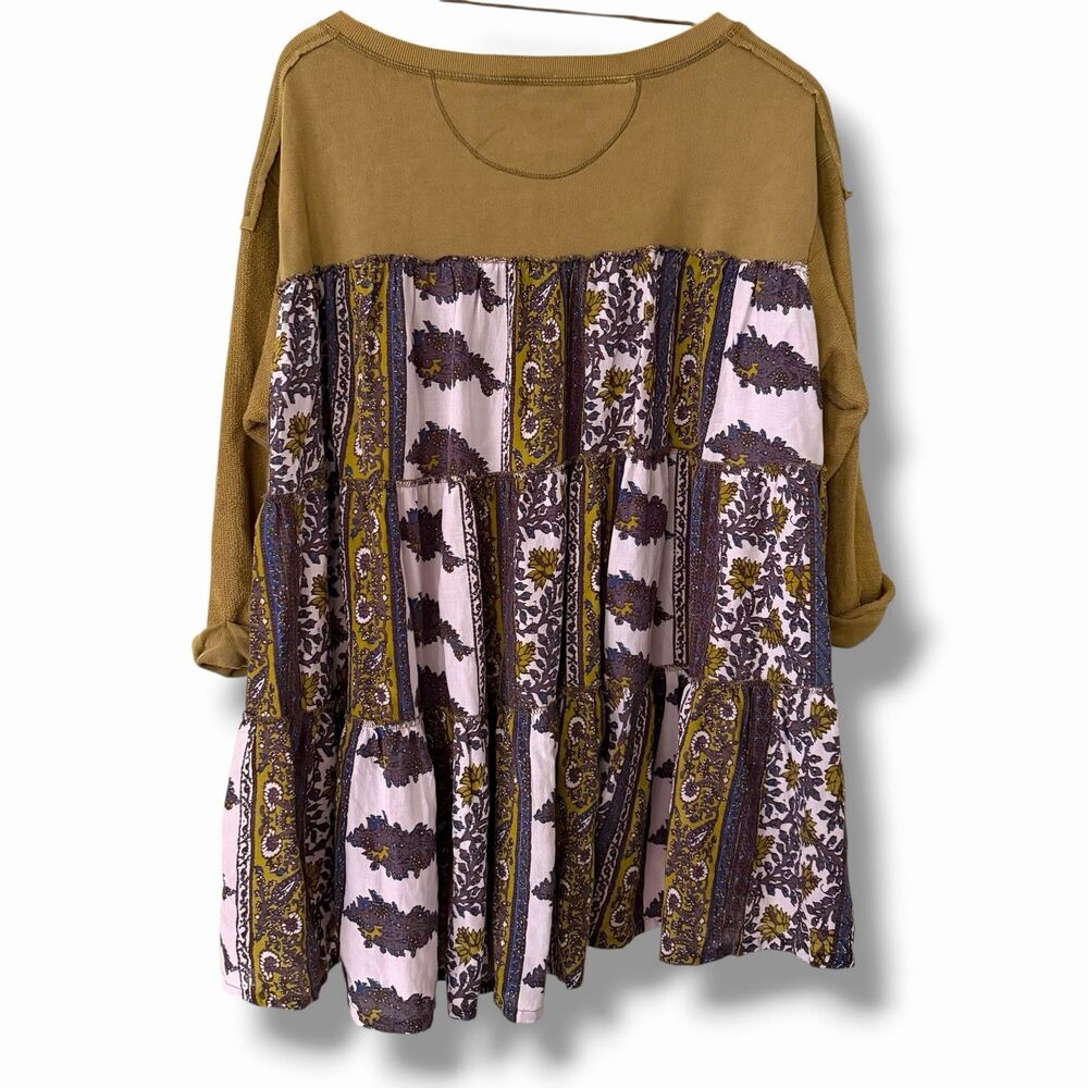 Free People Cool Baby Pullover Small Henley Boho Festival Oversized - Picture 5 of 12